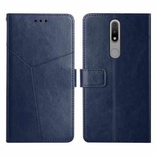 For Nokia 2.4 Y Stitching Horizontal Flip Leather Phone Case(Blue)