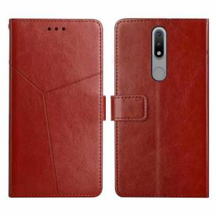 For Nokia 2.4 Y Stitching Horizontal Flip Leather Phone Case(Brown)