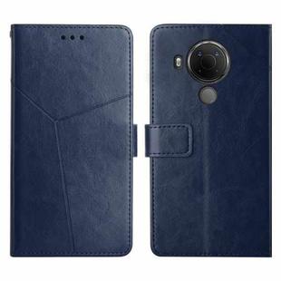 For Nokia 5.4 Y Stitching Horizontal Flip Leather Phone Case(Blue)
