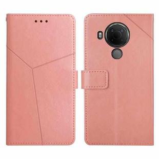 For Nokia 5.4 Y Stitching Horizontal Flip Leather Phone Case(Rose Gold)