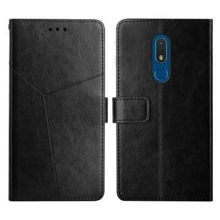 For Nokia C3 Y Stitching Horizontal Flip Leather Phone Case(Black)