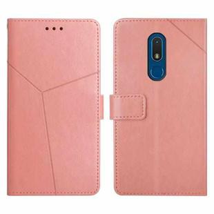 For Nokia C3 Y Stitching Horizontal Flip Leather Phone Case(Rose Gold)