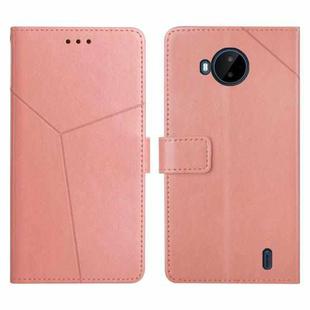 For Nokia C20 Plus Y Stitching Horizontal Flip Leather Phone Case(Rose Gold)