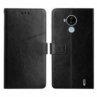 For Nokia C30 Y Stitching Horizontal Flip Leather Phone Case(Black)