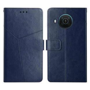 For Nokia X10 / X20 Y Stitching Horizontal Flip Leather Phone Case(Blue)