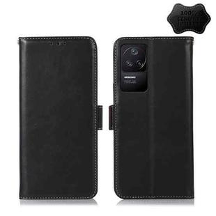 For Xiaomi Redmi K40S Crazy Horse Top Layer Cowhide Leather Phone Case(Black)