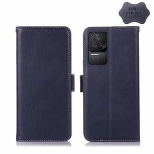For Xiaomi Redmi K50 / K50 Pro Crazy Horse Top Layer Cowhide Leather Phone Case(Blue)