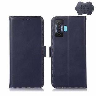 For Xiaomi Redmi K50 Gaming Crazy Horse Top Layer Cowhide Leather Phone Case(Blue)
