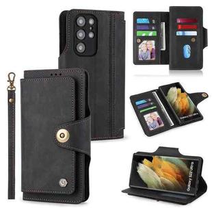 For Samsung Galaxy S22 5G POLA 9 Card-slot Oil Side Leather Phone Case(Black)