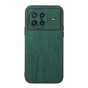 For vivo X Note Wood Texture PU Phone Case(Green)