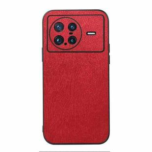 For vivo X Note Wood Texture PU Phone Case(Red)