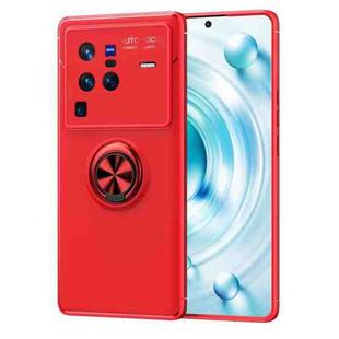 For vivo X80 Pro Metal Ring Holder 360 Degree Rotating TPU Phone Case(Red)