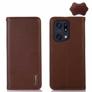 For OPPO Find X5 Pro 5G KHAZNEH Nappa Top Layer Cowhide Leather Phone Case(Brown)