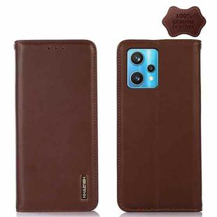 For OPPO Realme 9 Pro+ KHAZNEH Nappa Top Layer Cowhide Leather Phone Case(Brown)