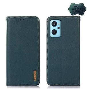 For OPPO Realme 9i/A36 4G/A76 4G/A96 4G KHAZNEH Nappa Top Layer Cowhide Leather Phone Case(Green)