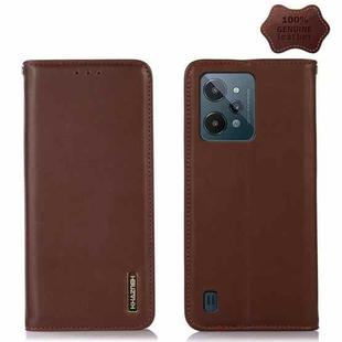 For OPPO Realme C31 4G KHAZNEH Nappa Top Layer Cowhide Leather Phone Case(Brown)