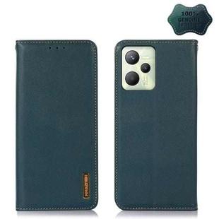 For OPPO Realme C35 4G KHAZNEH Nappa Top Layer Cowhide Leather Phone Case(Green)