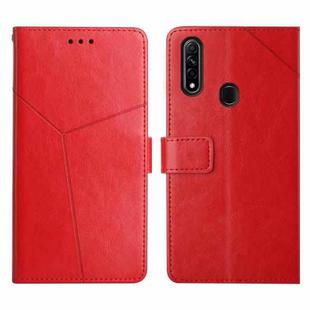 For OPPO A8 / A31 Y Stitching Horizontal Flip Leather Phone Case(Red)