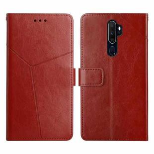 For OPPO A9 2020 Y Stitching Horizontal Flip Leather Phone Case(Brown)