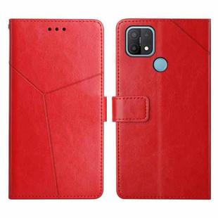 For OPPO A15 / A15s Y Stitching Horizontal Flip Leather Phone Case(Red)