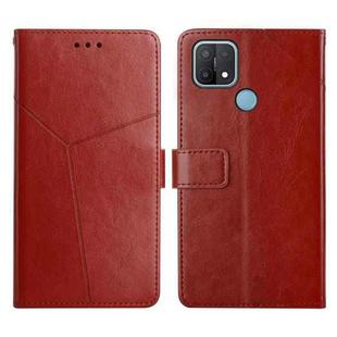 For OPPO A15 / A15s Y Stitching Horizontal Flip Leather Phone Case(Brown)