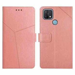 For OPPO A15 / A15s Y Stitching Horizontal Flip Leather Phone Case(Rose Gold)