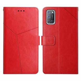 For OPPO A92 / A52 Y Stitching Horizontal Flip Leather Phone Case(Red)