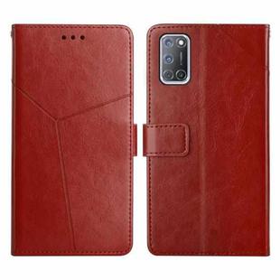 For OPPO A92 / A52 Y Stitching Horizontal Flip Leather Phone Case(Brown)