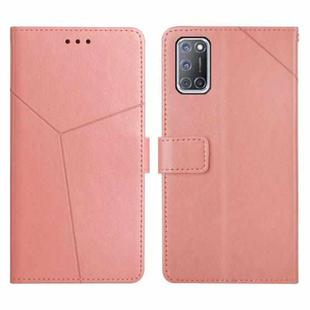 For OPPO A92 / A52 Y Stitching Horizontal Flip Leather Phone Case(Rose Gold)