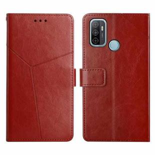 For OPPO A53 4G Y Stitching Horizontal Flip Leather Phone Case(Brown)