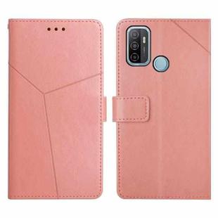 For OPPO A53 4G Y Stitching Horizontal Flip Leather Phone Case(Rose Gold)