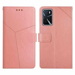 For OPPO A54 / A16 4G Y Stitching Horizontal Flip Leather Phone Case(Rose Gold)