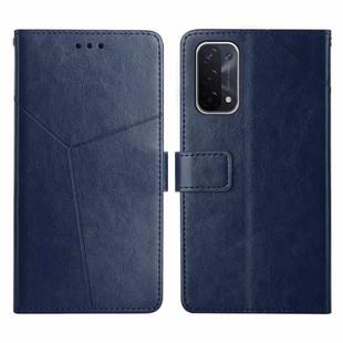 For OPPO A54 5g Y Stitching Horizontal Flip Leather Phone Case(Blue)