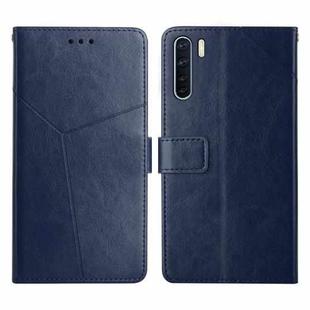 For OPPO A91 Y Stitching Horizontal Flip Leather Phone Case(Blue)