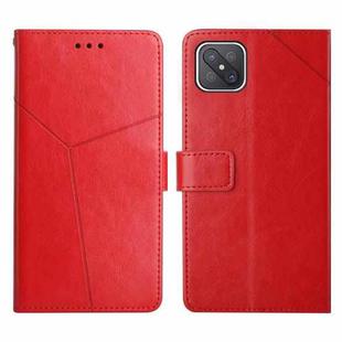 For OPPO A92s / Reno4 Z 5G Y Stitching Horizontal Flip Leather Phone Case(Red)