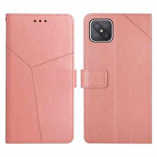 For OPPO A92s / Reno4 Z 5G Y Stitching Horizontal Flip Leather Phone Case(Rose Gold)