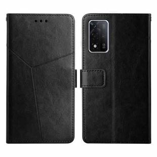 For OPPO A93S 5G Y Stitching Horizontal Flip Leather Phone Case(Black)
