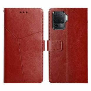 For OPPO A94 4G Y Stitching Horizontal Flip Leather Phone Case(Brown)