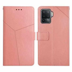 For OPPO A94 4G Y Stitching Horizontal Flip Leather Phone Case(Rose Gold)