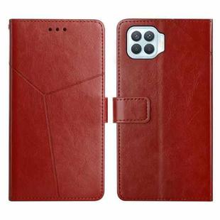 For OPPO F17 Pro Y Stitching Horizontal Flip Leather Phone Case(Brown)