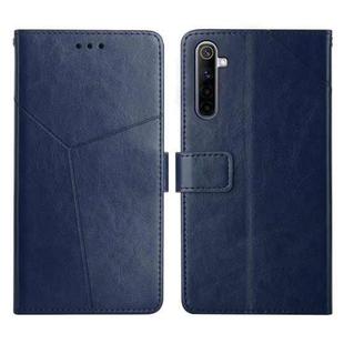 For OPPO Realme 5 Y Stitching Horizontal Flip Leather Phone Case(Blue)