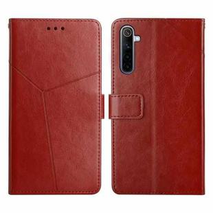 For OPPO Realme 6 Y Stitching Horizontal Flip Leather Phone Case(Brown)
