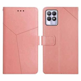 For OPPO Realme 8i Y Stitching Horizontal Flip Leather Phone Case(Rose Gold)