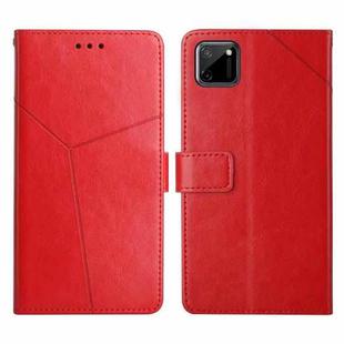 For OPPO Realme C11 Y Stitching Horizontal Flip Leather Phone Case(Red)