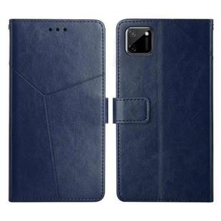For OPPO Realme C11 Y Stitching Horizontal Flip Leather Phone Case(Blue)