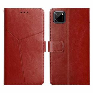 For OPPO Realme C11 Y Stitching Horizontal Flip Leather Phone Case(Brown)