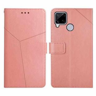 For OPPO Realme C15 / C20 Y Stitching Horizontal Flip Leather Phone Case(Rose Gold)