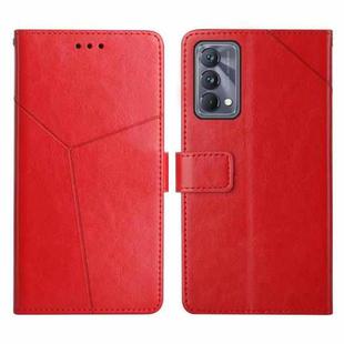 For OPPO Realme GT Master Y Stitching Horizontal Flip Leather Phone Case(Red)