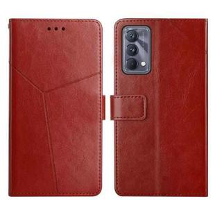 For OPPO Realme GT Master Y Stitching Horizontal Flip Leather Phone Case(Brown)