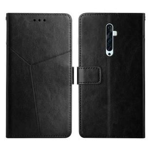 For OPPO Reno2 Z / Reno2 F Y Stitching Horizontal Flip Leather Phone Case(Black)